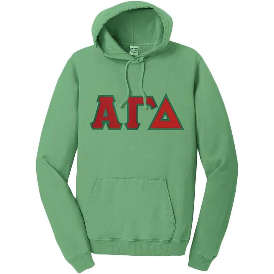 imageAlpha Gamma Delta PigmentDyed Lettered Hooded SweatshirtSafari