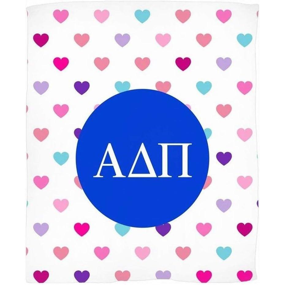 imageGreekgear Alpha Delta Pi Hearts Fleece Blanket