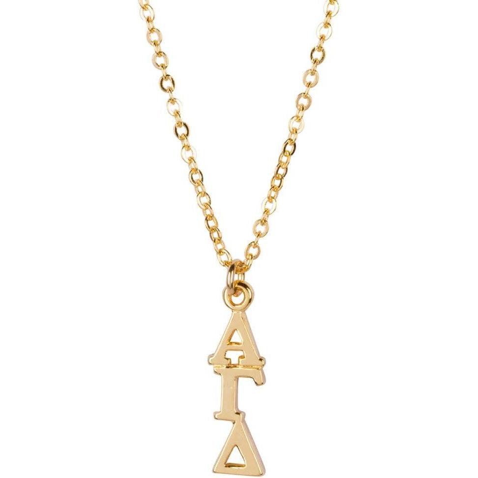 imageGreekgear Alpha Gamma Delta Gold Plated Lavaliere Necklace