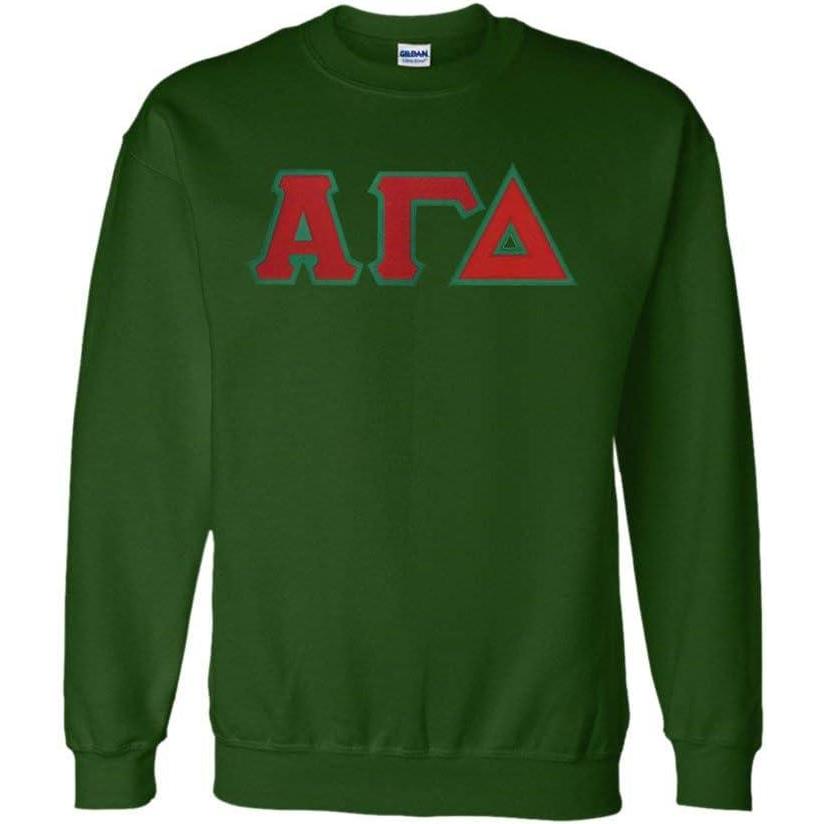 imageGreekgear Alpha Gamma Delta Lettered CrewneckForest Green