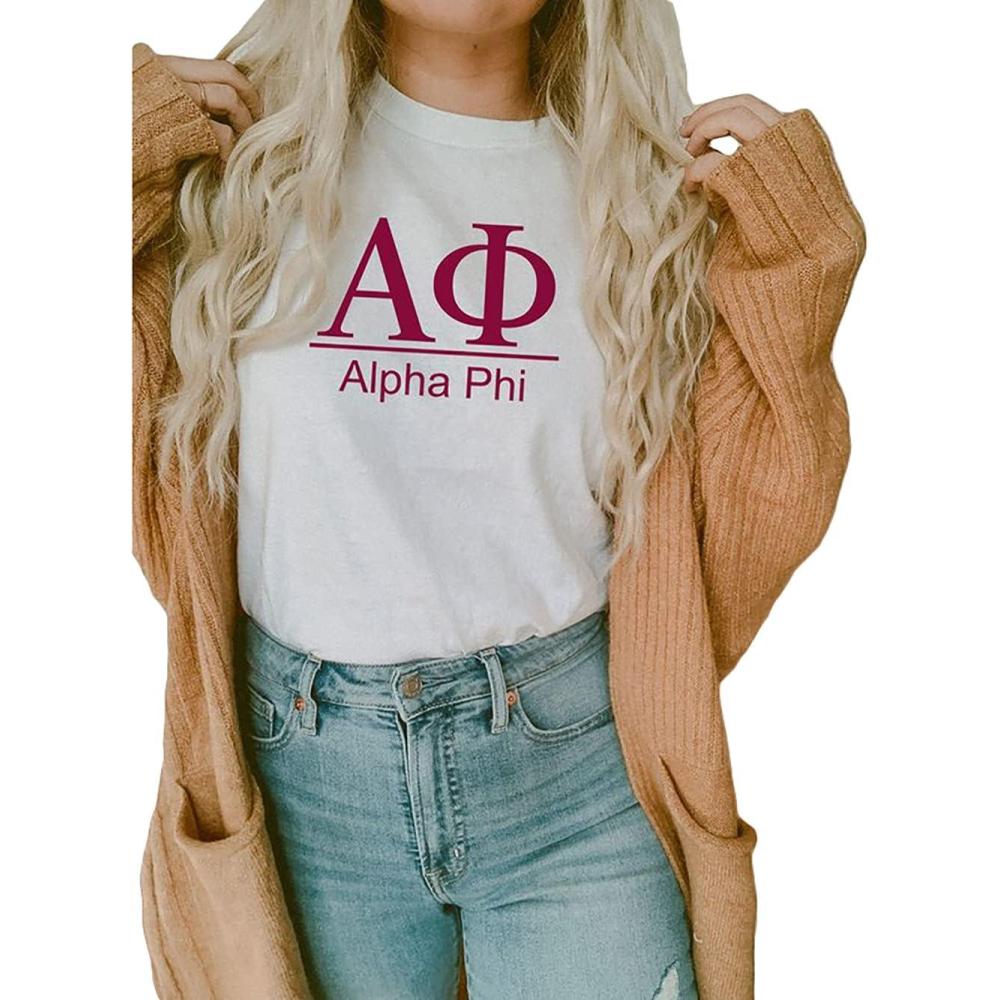 imageGreekgear Alpha Phi Heavyweight TShirtWhite