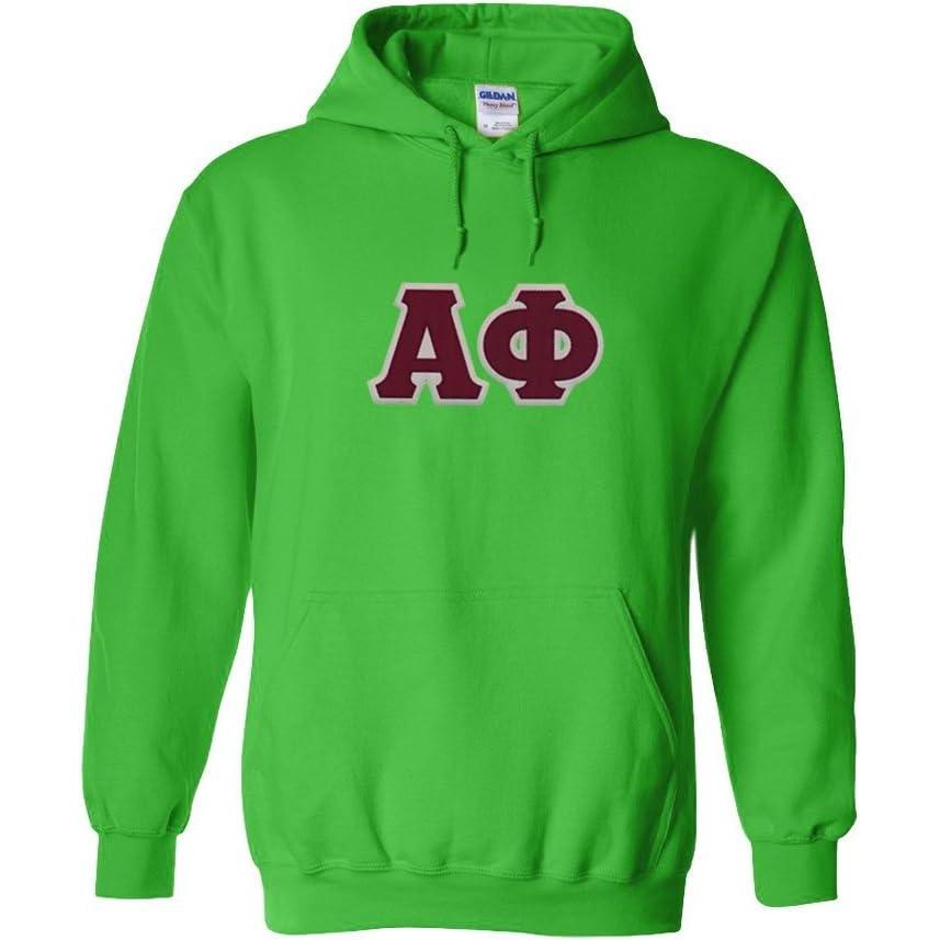 imageGreekgear Alpha Phi Lettered Hooded SweatshirtIrish Green