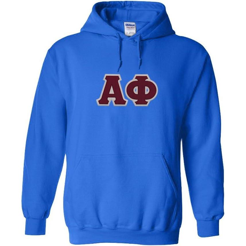 imageGreekgear Alpha Phi Lettered Hooded SweatshirtRoyal Blue