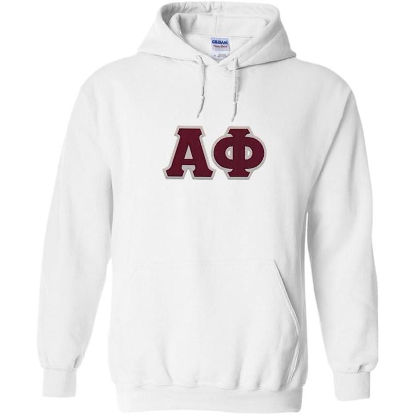 imageGreekgear Alpha Phi Lettered Hooded SweatshirtWhite