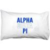 Alpha Delta Pi Name Stack Pillow Cover White w/Royal Blue/White Imprint Color
