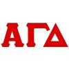 Alpha Gamma Delta Big Greek Letter Window Sticker Decal 4 Inches Red(Red)