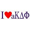 Alpha Kappa Delta Phi I Love Bumper Sticker