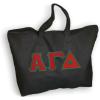 Greekgear Alpha Gamma Delta Custom Satin Stitch Tote Bag(Black)