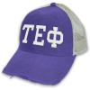 Greekgear Tau Epsilon Phi Distressed Trucker Hat(Purple/ Tan)