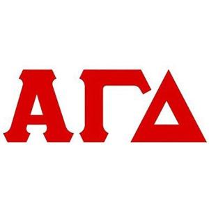 Alpha Gamma Delta Big Greek Letter Window Sticker Decal 4 Inches Red(Red)