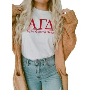 Alpha Gamma Delta Heavyweight T-Shirt(White)