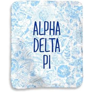 Greekgear Alpha Delta Pi Floral Sherpa Lap Blanket