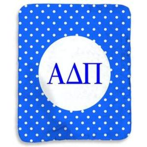 Greekgear Alpha Delta Pi Polka Dots Sherpa Lap Blanket