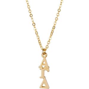 Greekgear Alpha Gamma Delta Gold Plated Lavaliere Necklace