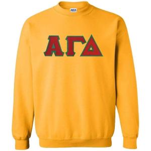 Greekgear Alpha Gamma Delta Lettered Crewneck(Athletic Gold)
