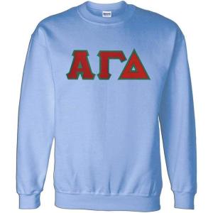 Greekgear Alpha Gamma Delta Lettered Crewneck(Light Blue)