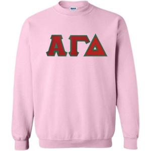 Greekgear Alpha Gamma Delta Lettered Crewneck(Light Pink)