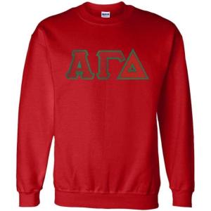Greekgear Alpha Gamma Delta Lettered Crewneck(Red)