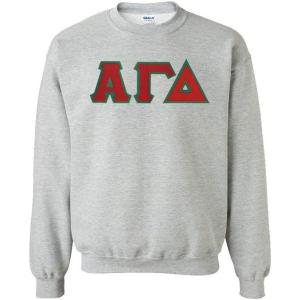 Greekgear Alpha Gamma Delta Lettered Crewneck(Sports Grey)
