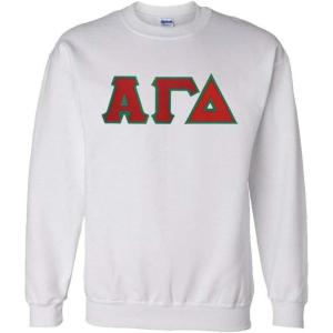 Greekgear Alpha Gamma Delta Lettered Crewneck(White)