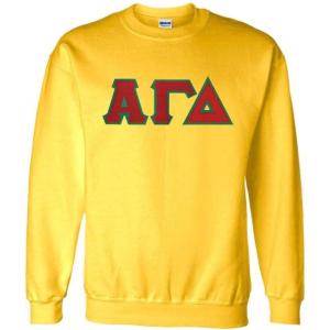 Greekgear Alpha Gamma Delta Lettered Crewneck(Yellow)
