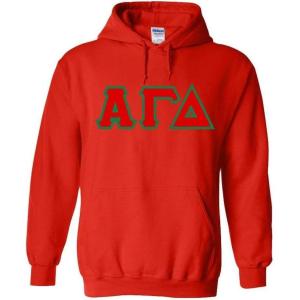 Greekgear Alpha Gamma Delta Lettered Hooded(Red)