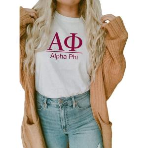 Greekgear Alpha Phi Heavyweight T-Shirt(White)