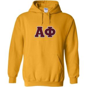 Greekgear Alpha Phi Lettered Hooded Sweatshirt(Athletic Gold)