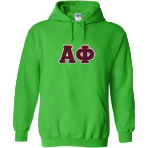 Greekgear Alpha Phi Lettered Hooded Sweatshirt(Irish Green)