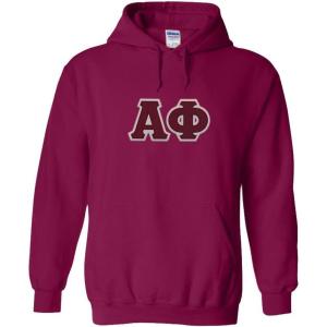 Greekgear Alpha Phi Lettered Hooded Sweatshirt(Magenta Pink)
