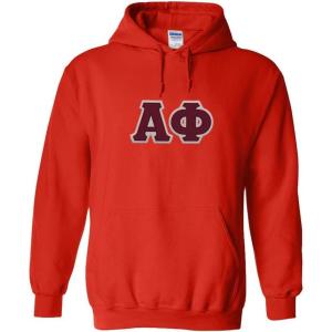Greekgear Alpha Phi Lettered Hooded Sweatshirt(Orange)