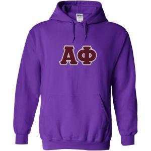 Greekgear Alpha Phi Lettered Hooded Sweatshirt(Purple)