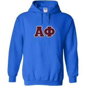 Greekgear Alpha Phi Lettered Hooded Sweatshirt(Royal Blue)