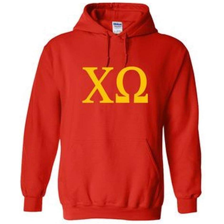 imageChi Omega Chi O World Famous Greek Hoodie Red with Gold ImprintRed