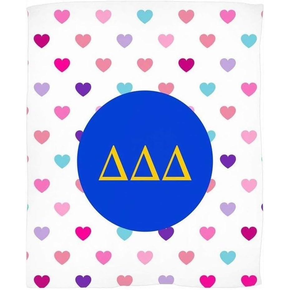 imageGreekgear Delta Delta Delta Hearts Fleece Blanket