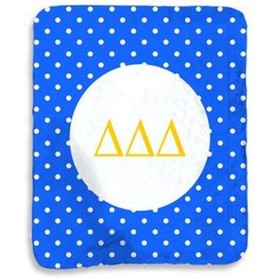imageGreekgear Delta Delta Delta Polka Dots Sherpa Lap Blanket