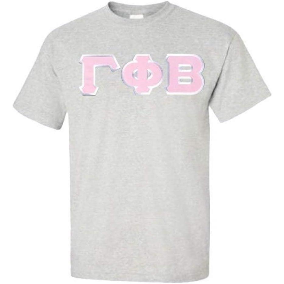 imageGreekgear Gamma Phi Beta Lettered TeeLight Grey