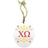 Chi Omega Chi O Holiday Color Snowflake Glass Christmas Ornament