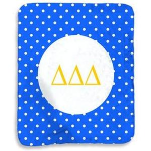 Greekgear Delta Delta Delta Polka Dots Sherpa Lap Blanket