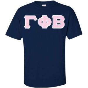 Greekgear Gamma Phi Beta Lettered Tee(Navy Blue)