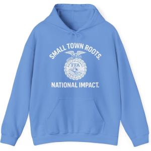Greekgear FFA – Small Town Roots. National Impact Hooded Sweatshirt(Carolina Blue)