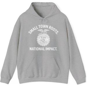 Greekgear FFA – Small Town Roots. National Impact Hooded Sweatshirt(Sports Grey)