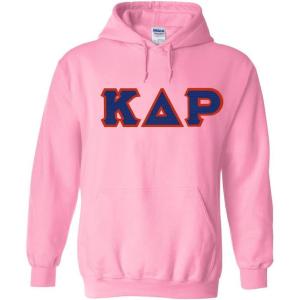 Kappa Delta Rho Lettered Hooded Sweatshirt(Light Pink)