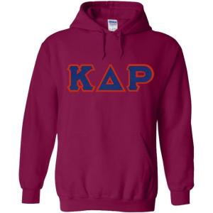 Kappa Delta Rho Lettered Hooded Sweatshirt(Magenta Pink)