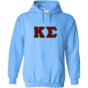 Kappa Sigma Lettered Hooded Sweatshirt(Light Blue)