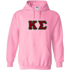Kappa Sigma Lettered Hooded Sweatshirt(Light Pink)