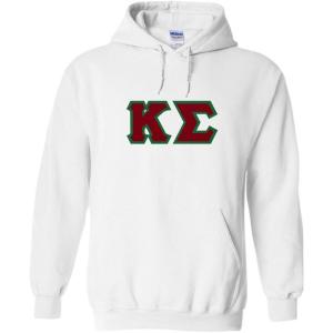 Kappa Sigma Lettered Hooded Sweatshirt(White)
