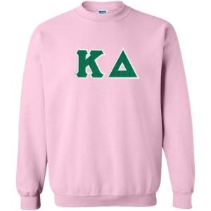 Women’s Kappa Delta Sorority Lettered Crew Neck Sweatshirt(Light Pink)
