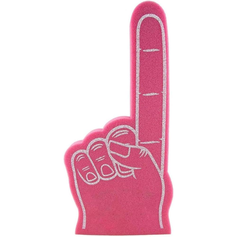 imageGreekgear Custom Foam Finger Great for Bachelor amp Bachelorette Parties Athletics Local Sport Events Games Parties and more No Minimums PinkPink with White Imprint