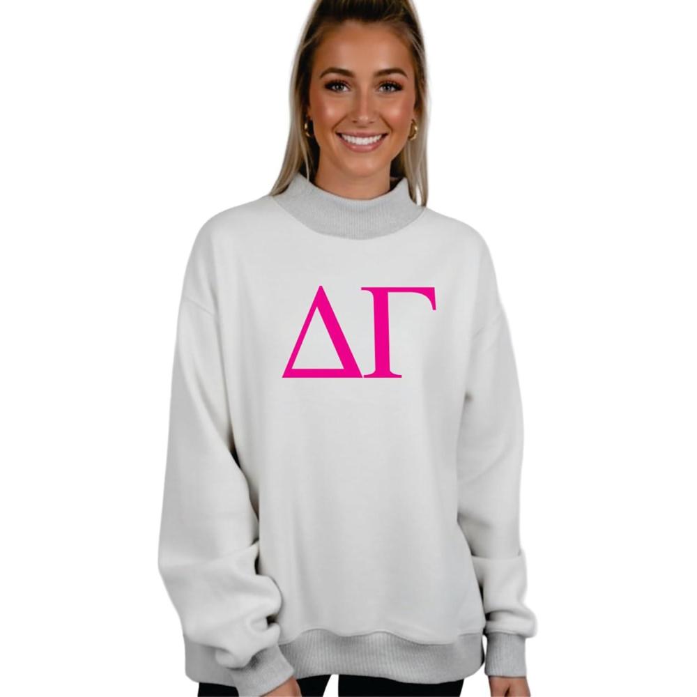 imageGreekgear Delta Gamma Reversible Varsity Mockneck Sweatshirt